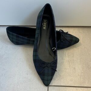 J. Crew Women's Tartan Flats - Black and Green